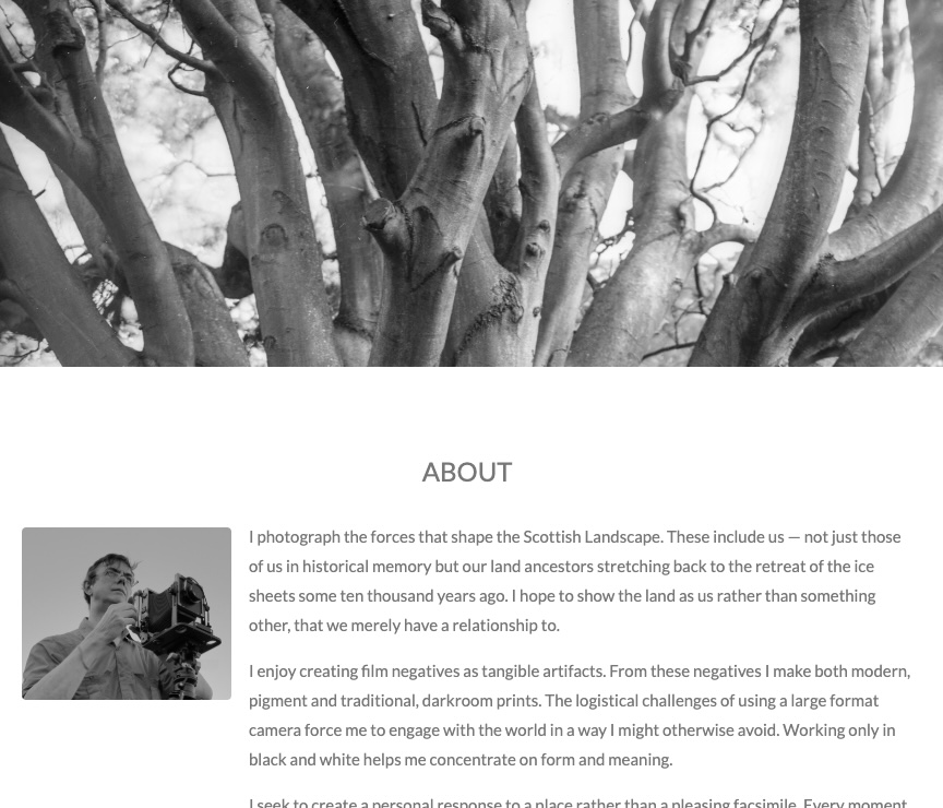 Screenshot from new website