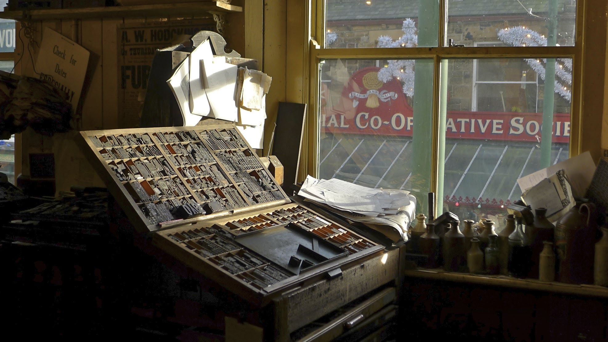 Type setting at Beamish museum